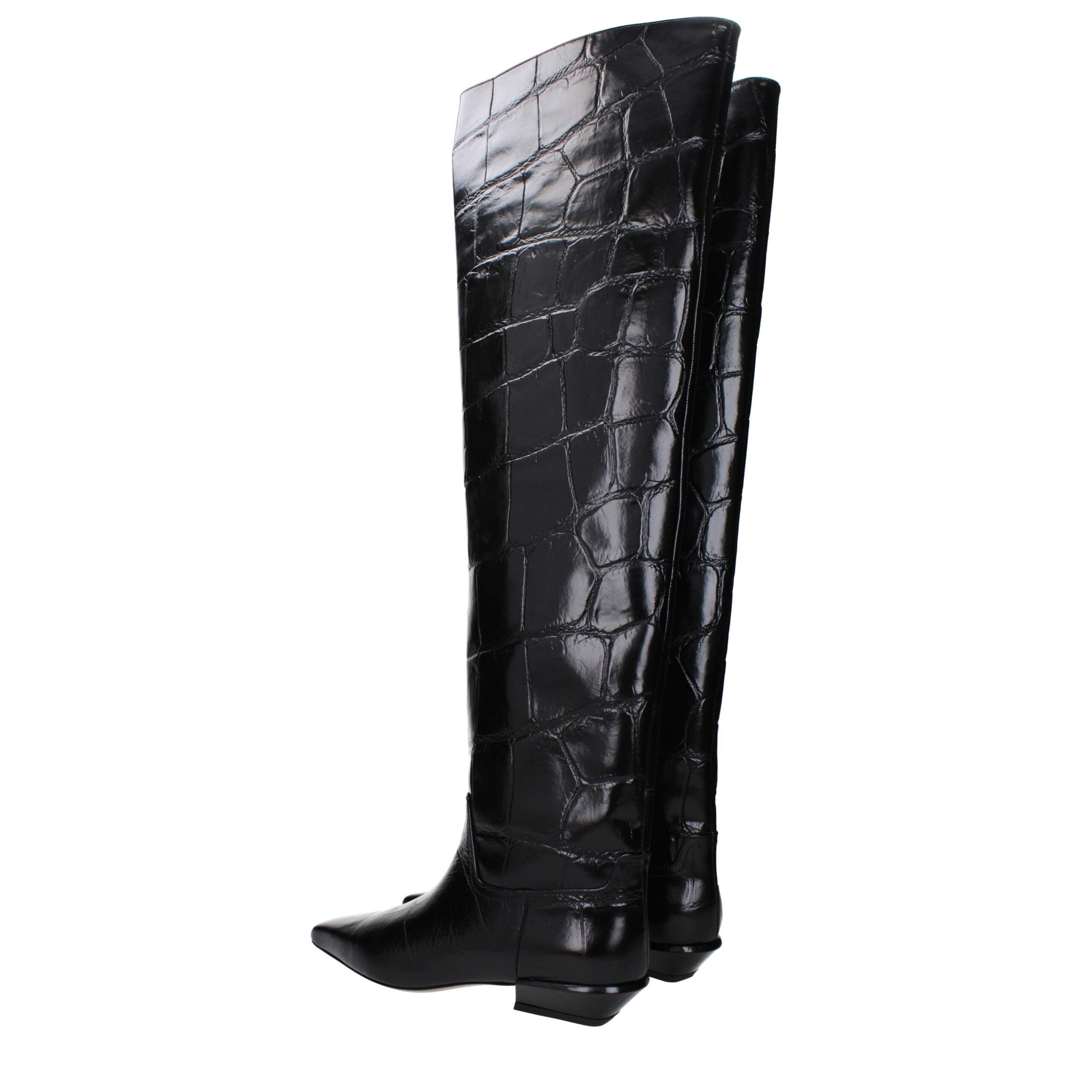 Paris Texas Black Leather Boot