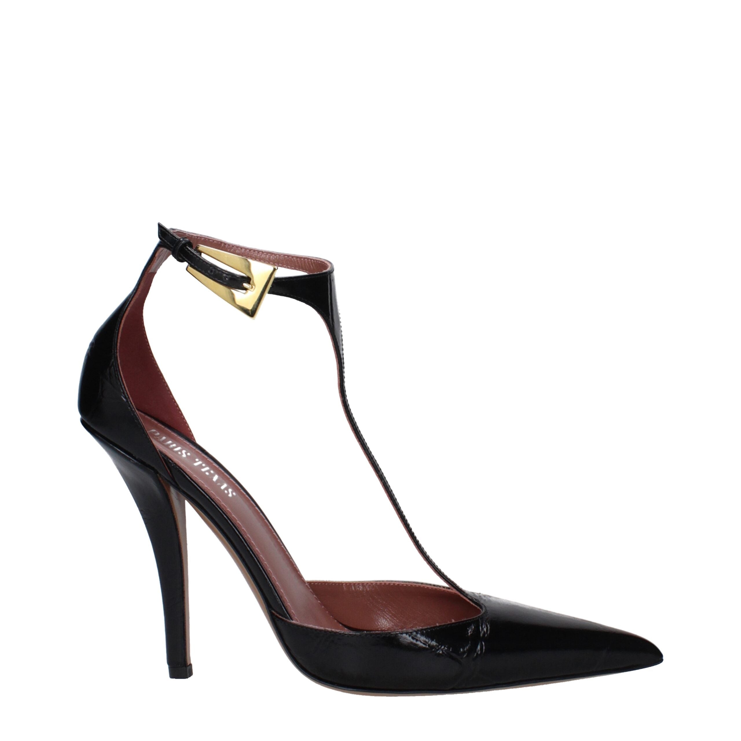 Paris Texas Black Leather Sandal