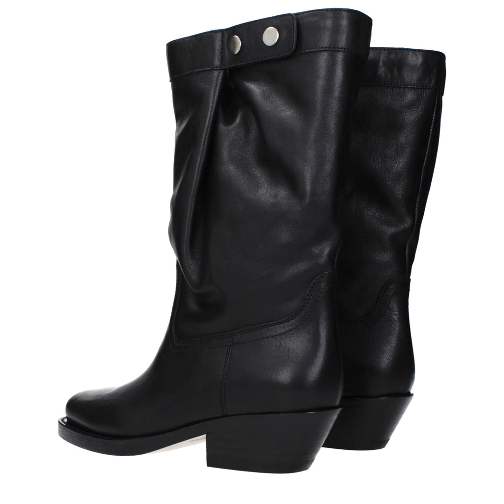 Isabel Marant Black Leather Ankle