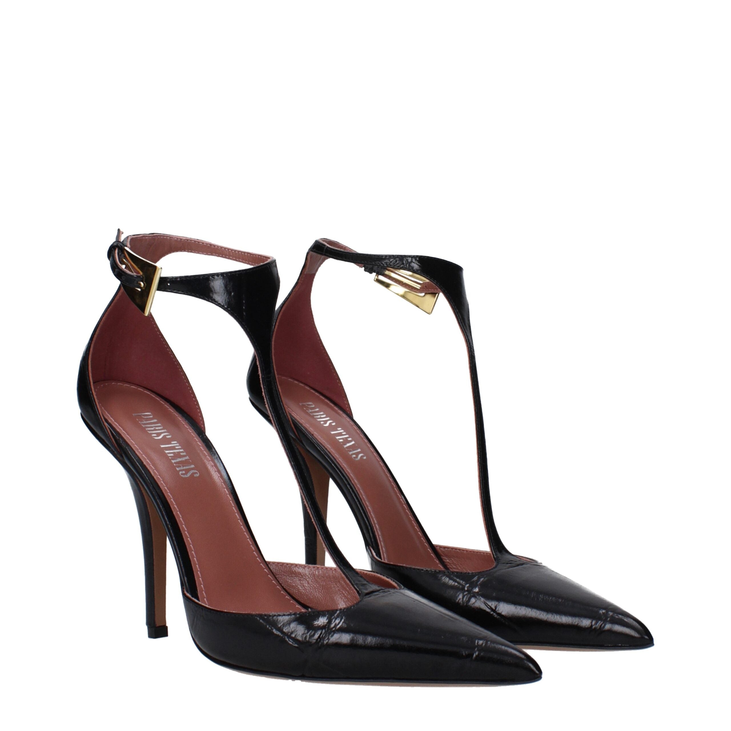 Paris Texas Black Leather Sandal
