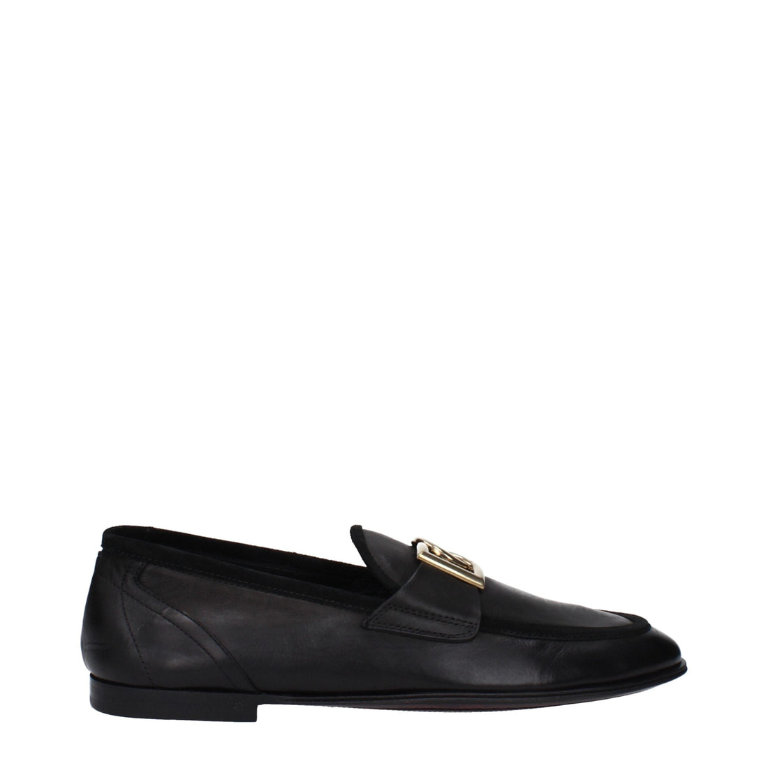 Dolce & Gabbana Black Leather Slip-On Loafers