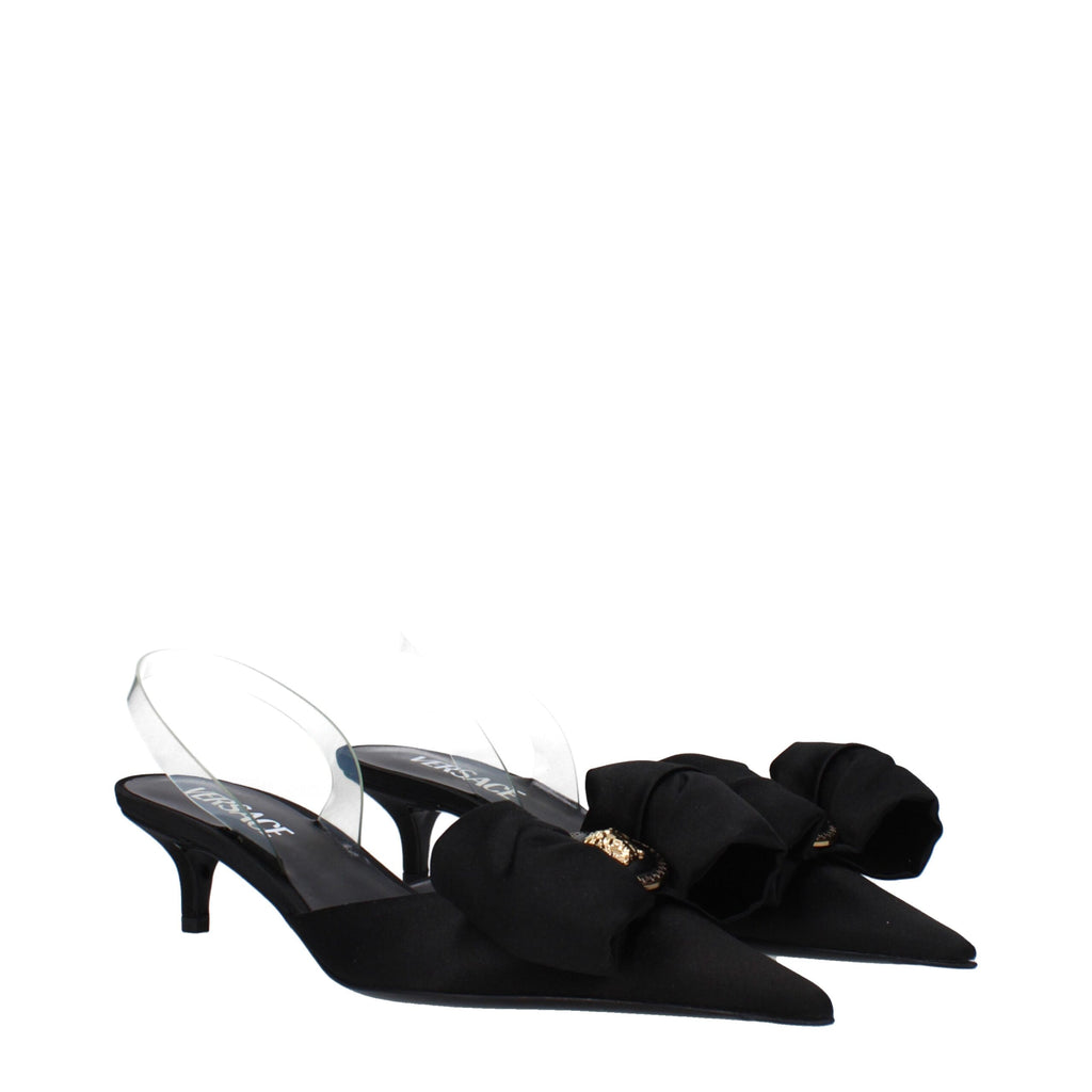 Versace Black Satin Sandal