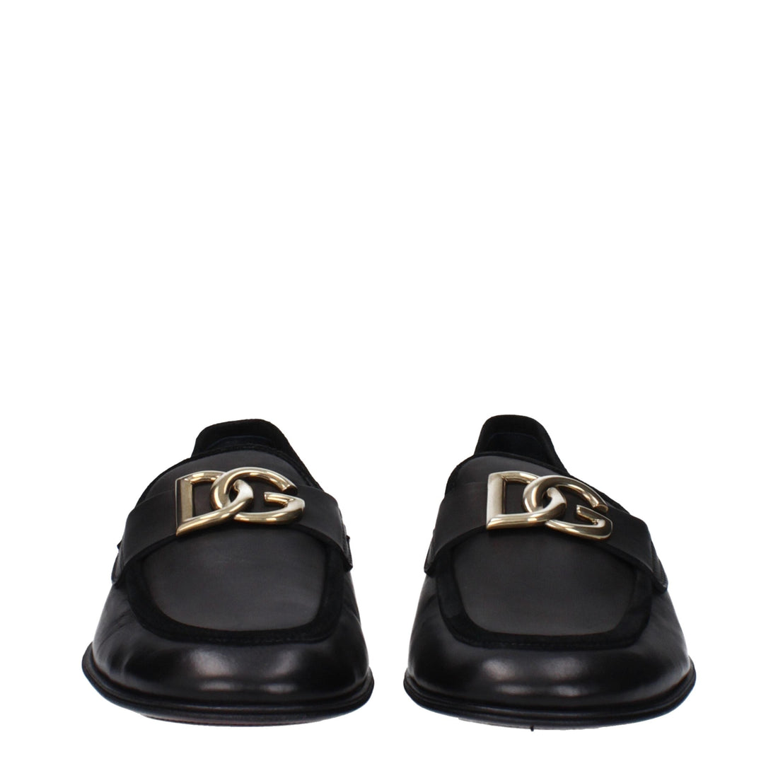 Dolce & Gabbana Black Leather Slip-On Loafers