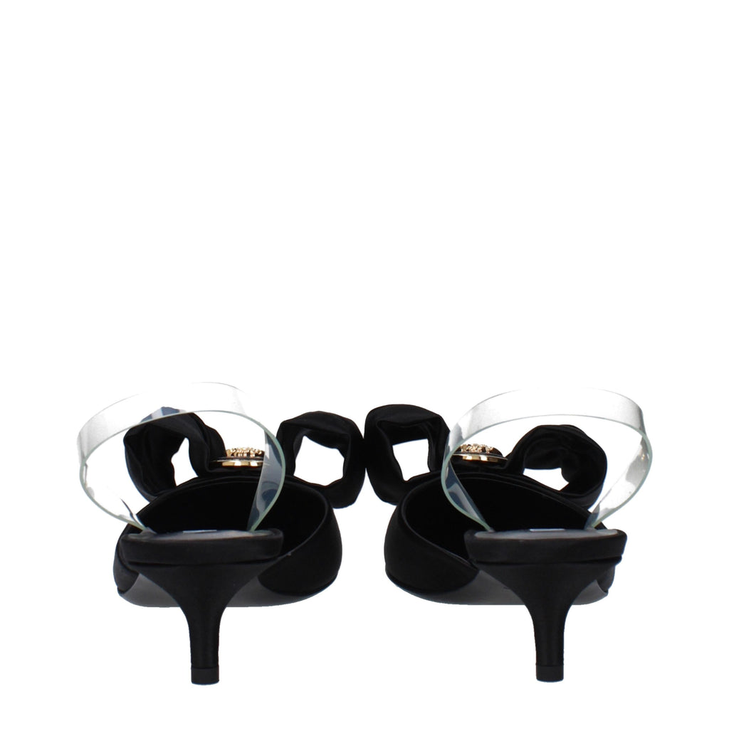 Versace Black Satin Sandal