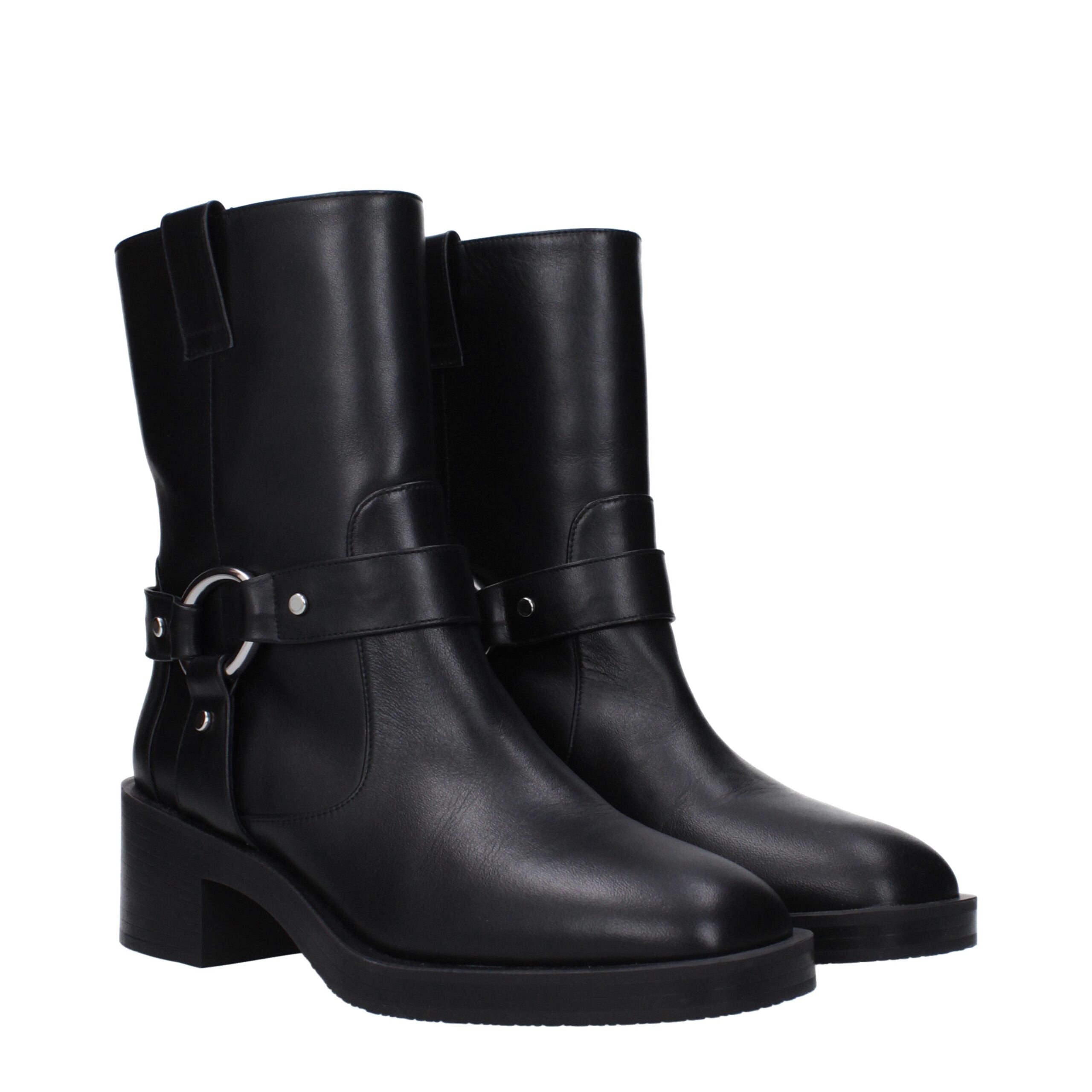 Stuart Weitzman Black Leather Ankle