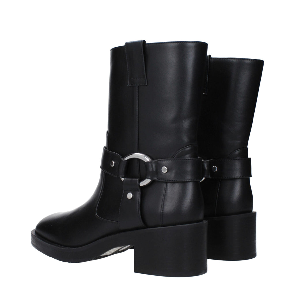 Stuart Weitzman Black Leather Ankle