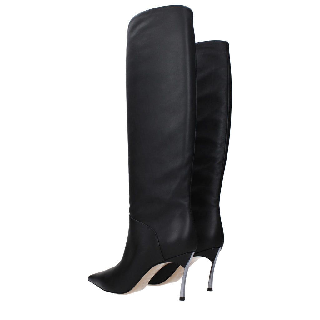 Casadei Black Leather Boot