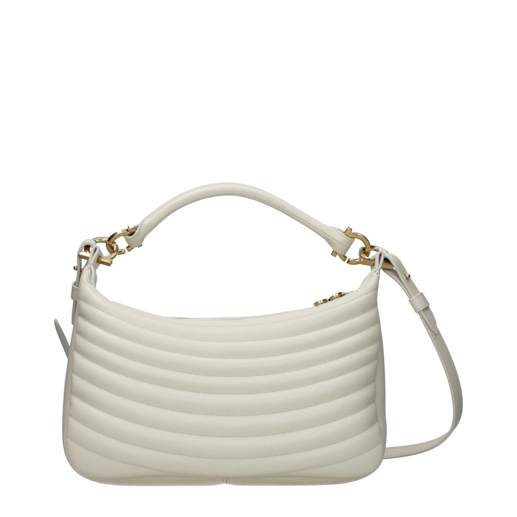 Salvatore Ferragamo Beige Leather Handbag