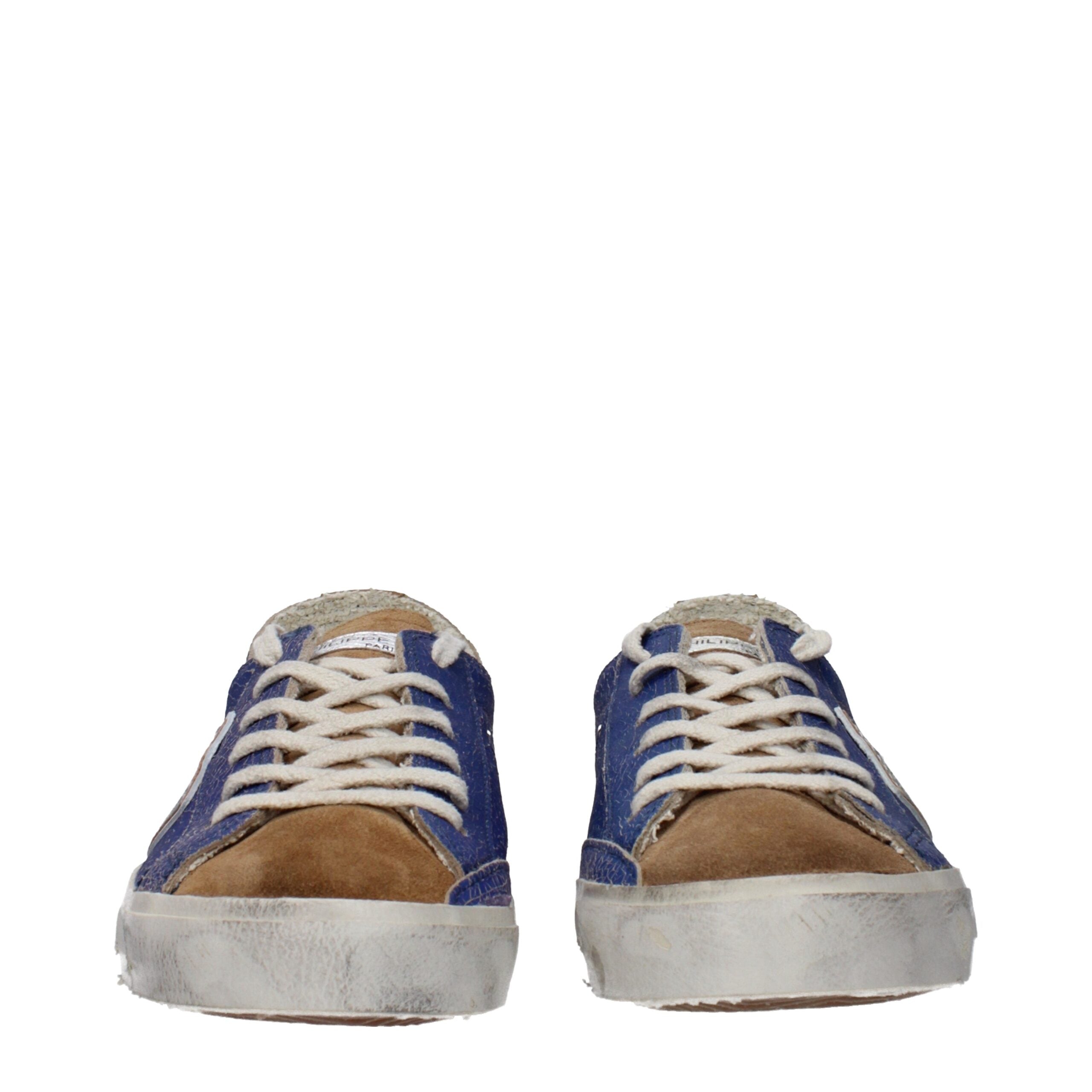 Philippe Model Blue Leather Sneakers