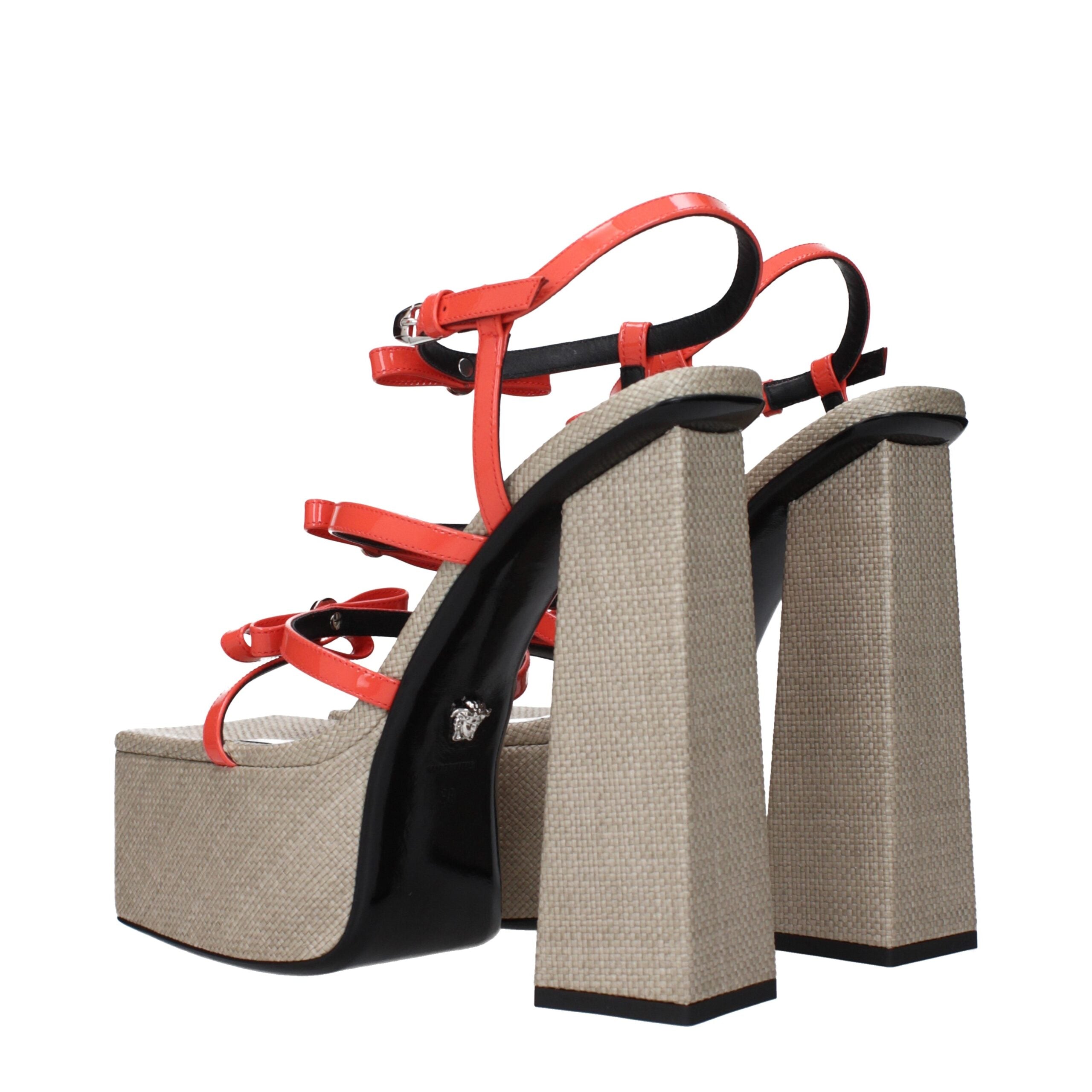 Versace Orange Leather Sandal