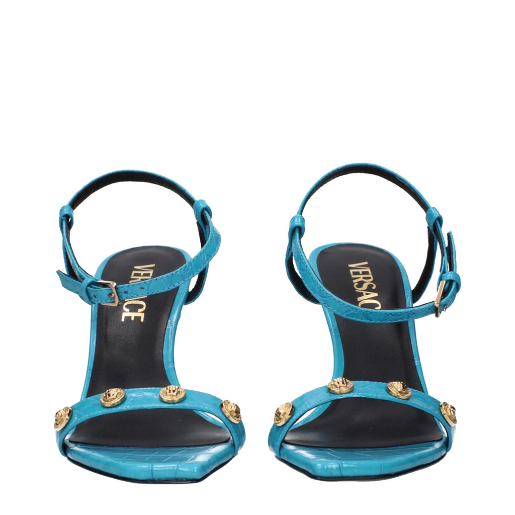 Versace Blue Leather Sandal