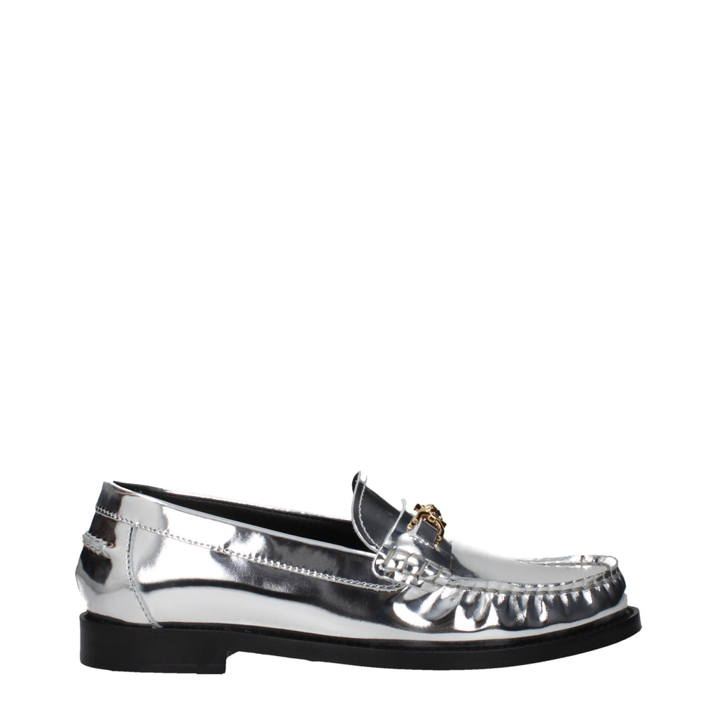 Versace Gray Leather Loafer