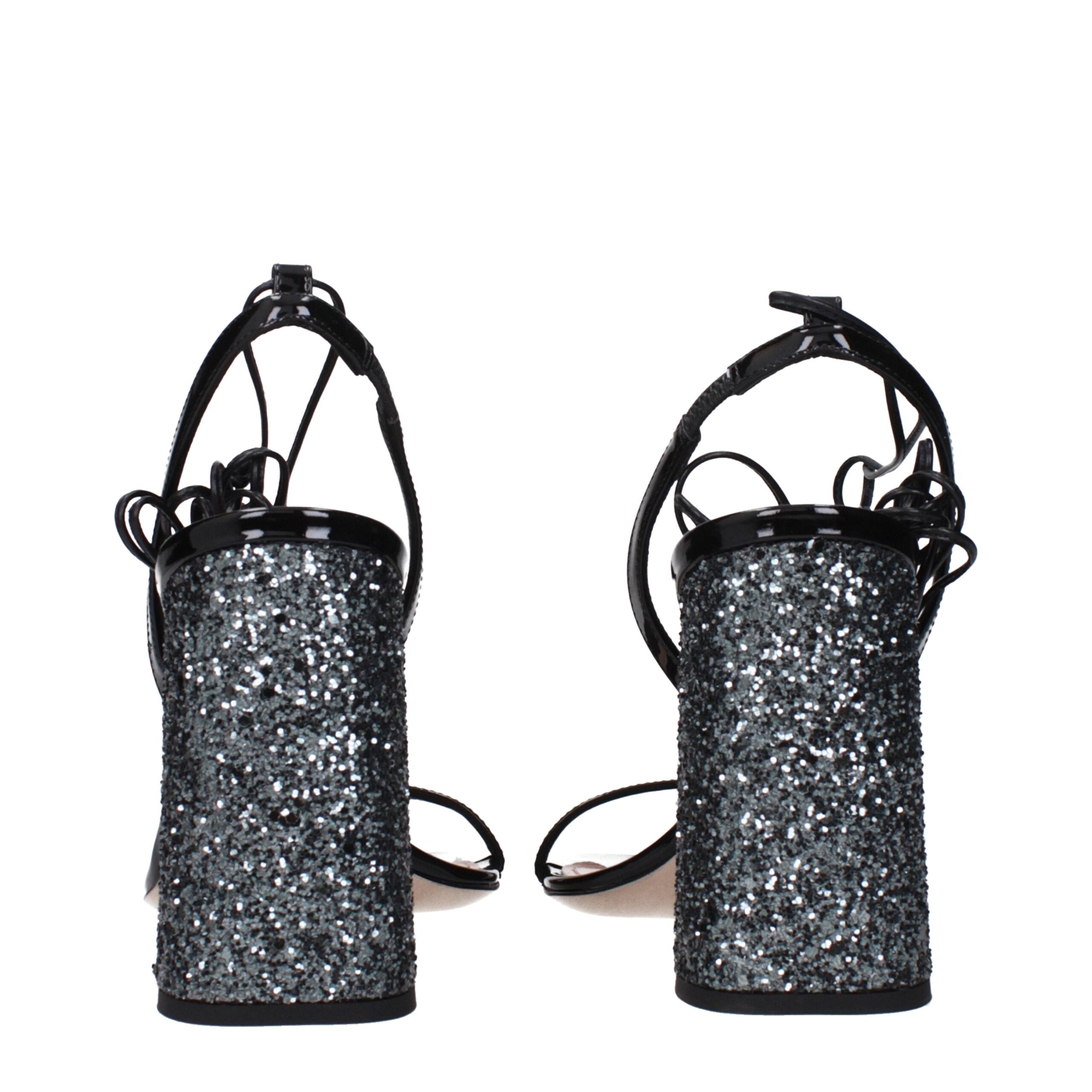 Miu Miu Black Leather Sandal