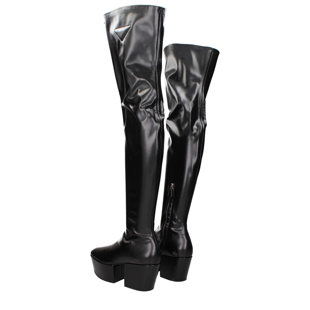 Prada Black Leather Boot