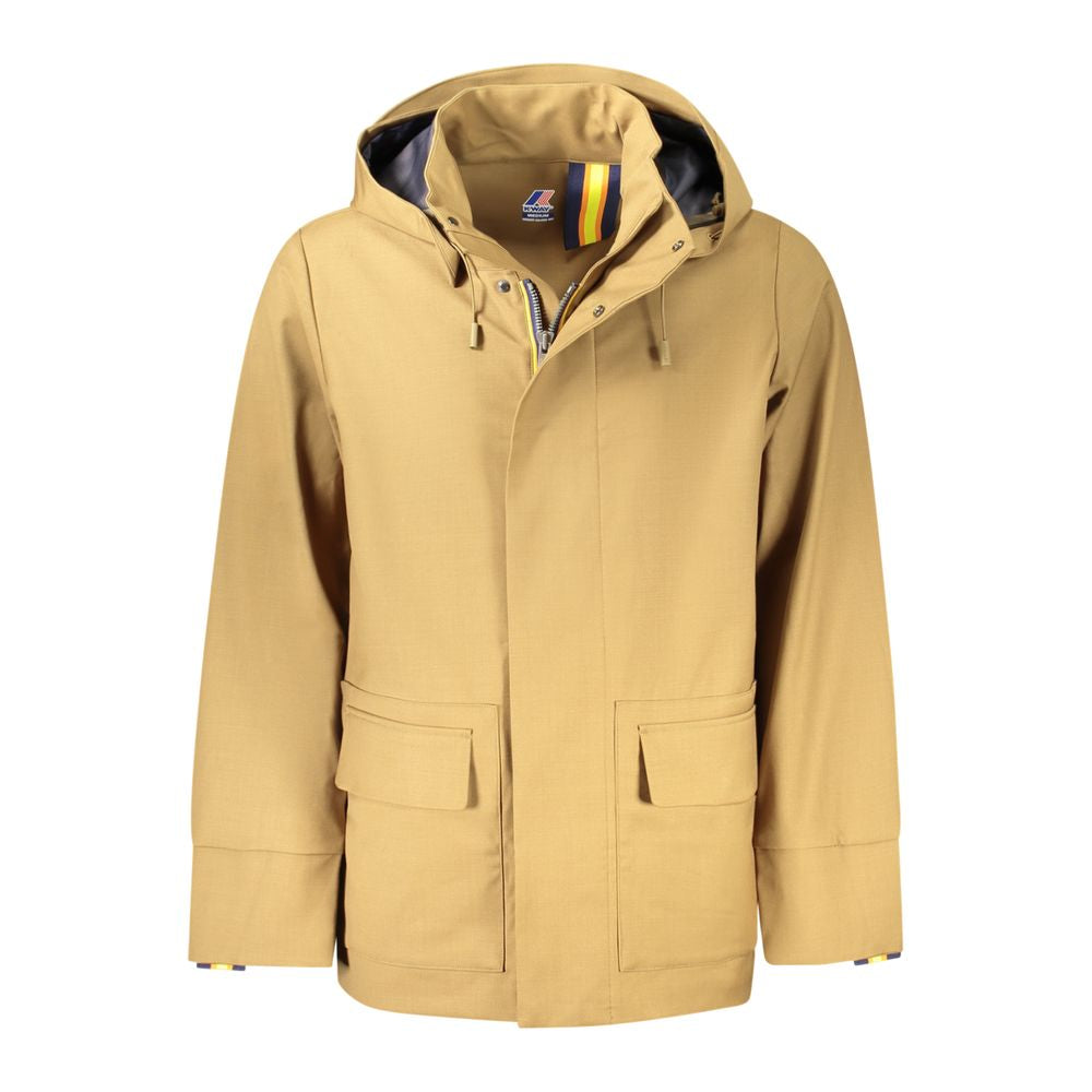 K-WAY Herren-Trenchcoat aus brauner Wolle