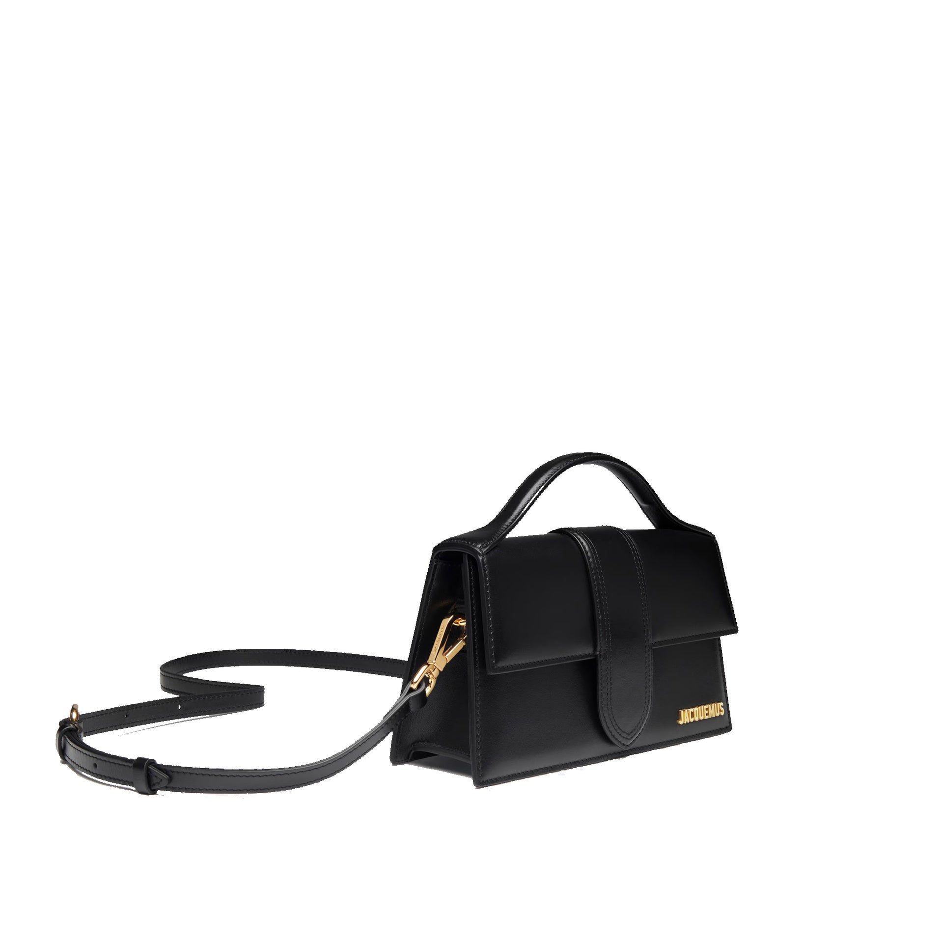 JACQUEMUS Le Grand Bambino Black Cross Body Ba, Gold Logo – Siebentaschen