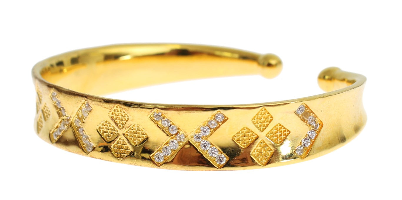 Nialaya Elegantes vergoldetes Silberarmband mit Zirkonia