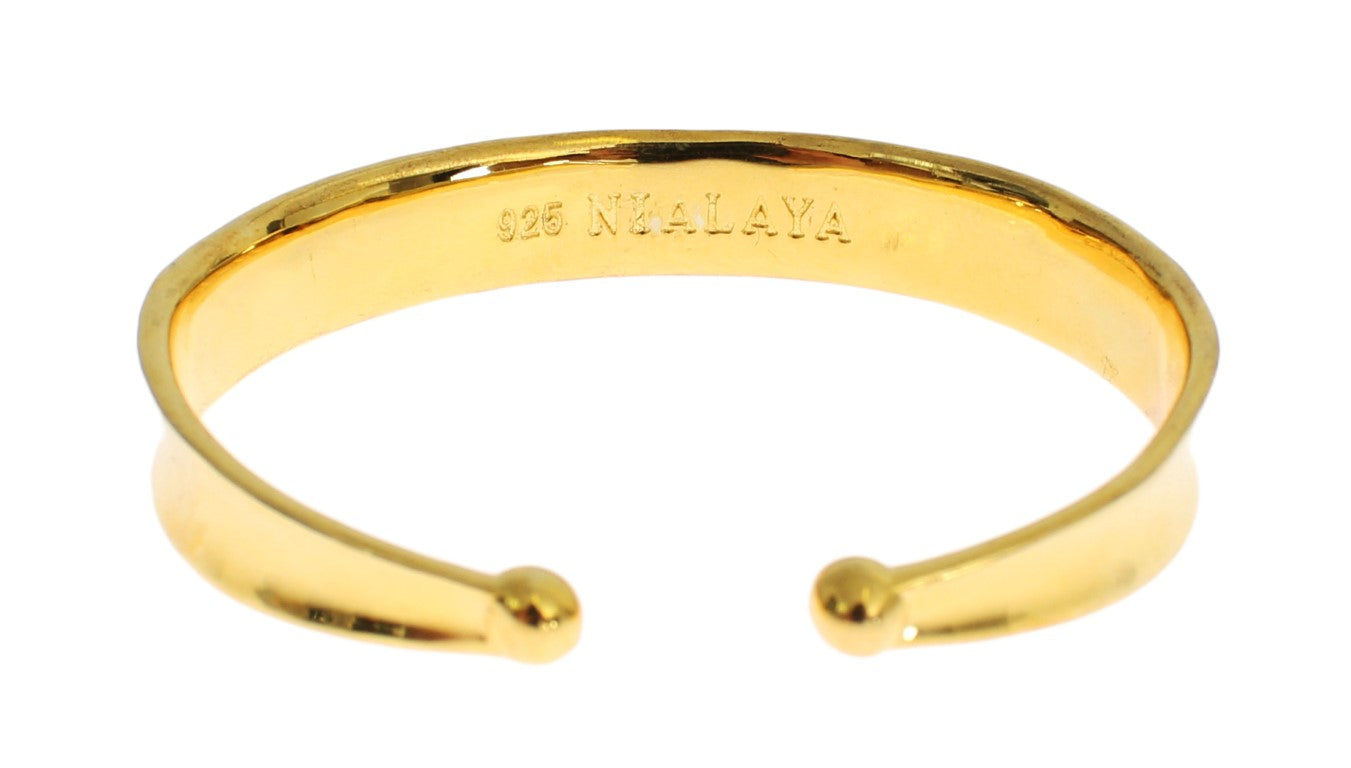 Nialaya Elegantes vergoldetes Silberarmband mit Zirkonia