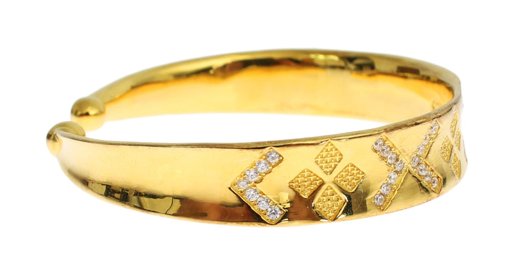 Nialaya Elegantes vergoldetes Silberarmband mit Zirkonia