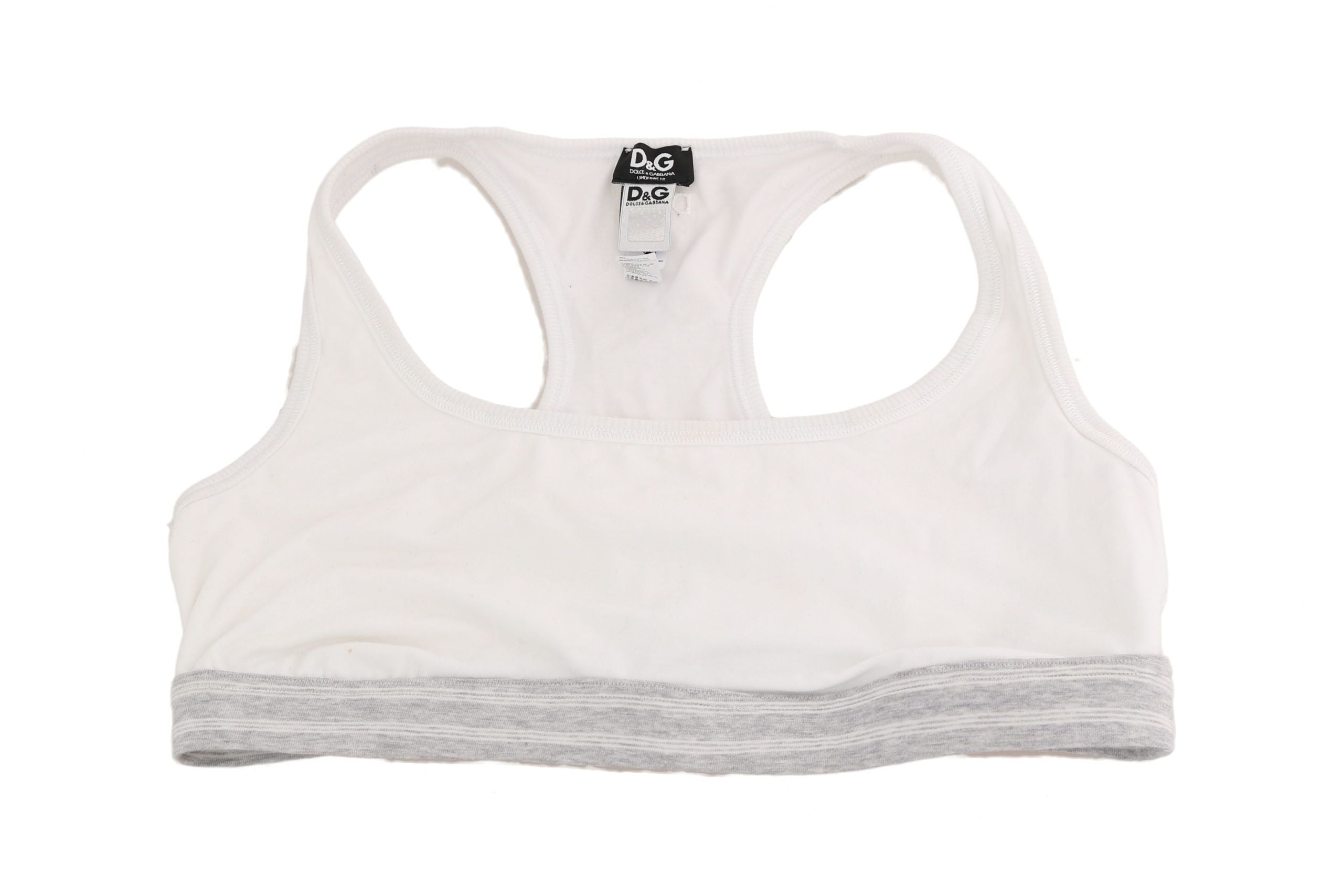 Dolce & Gabbana White Cotton Sport Stretch Bra Underwear