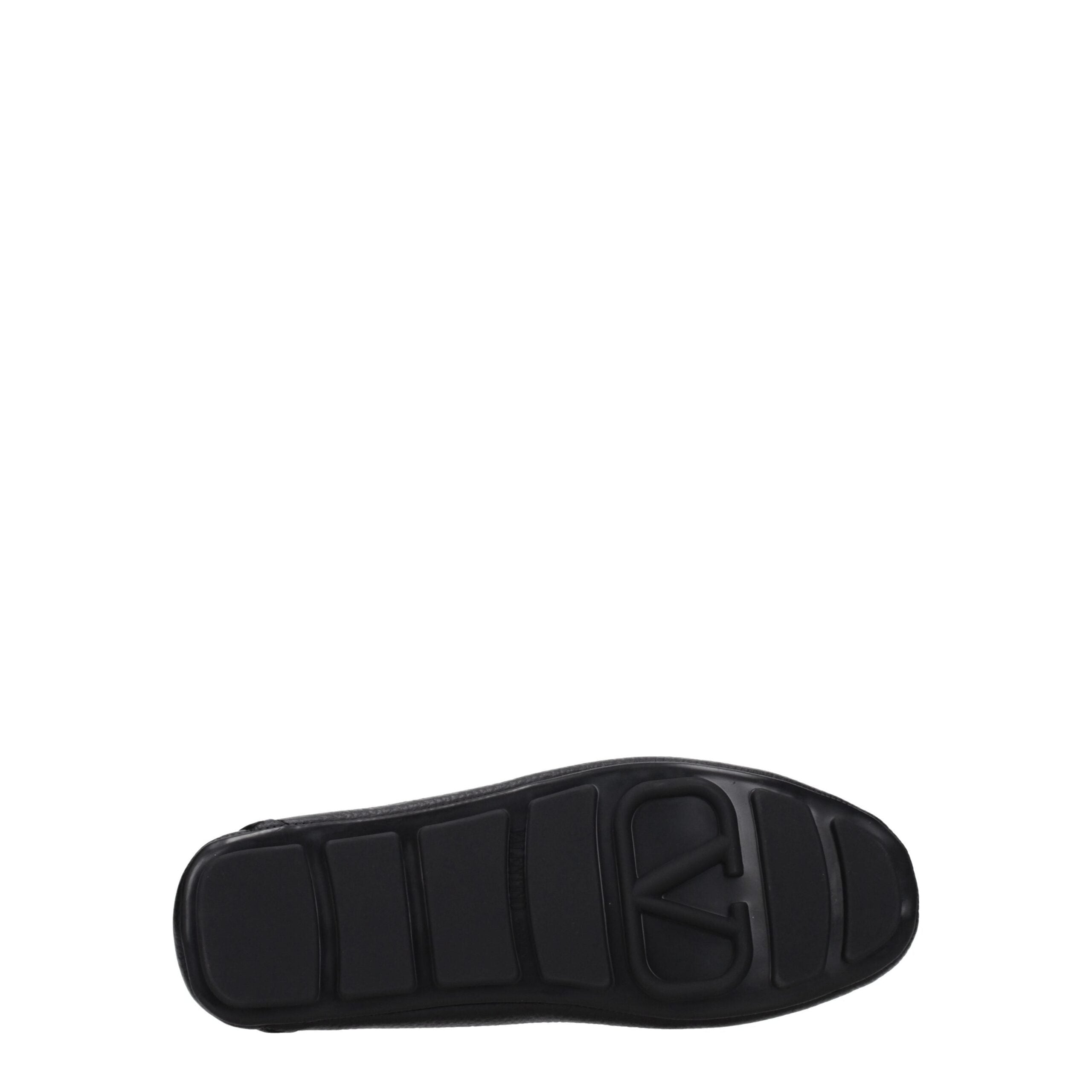 Valentino Garavani Black Leather Slip-On Loafers