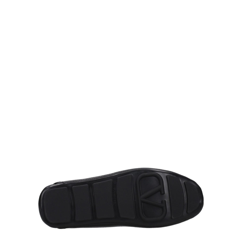 Valentino Garavani Black Leather Slip-On Loafers