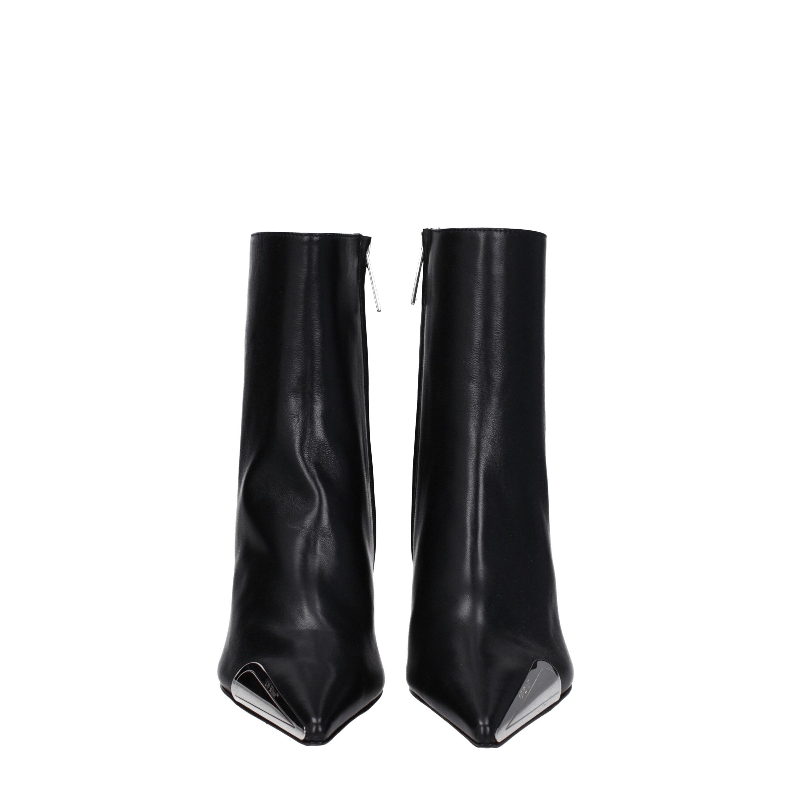 Off-White Black Leather Ankle Boots