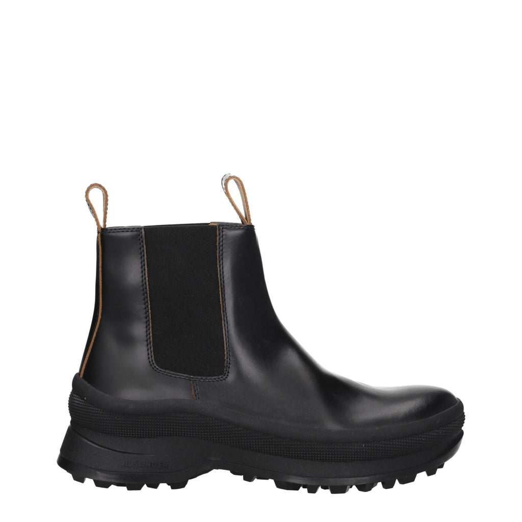 Jil Sander Black Leather Ankle Boots