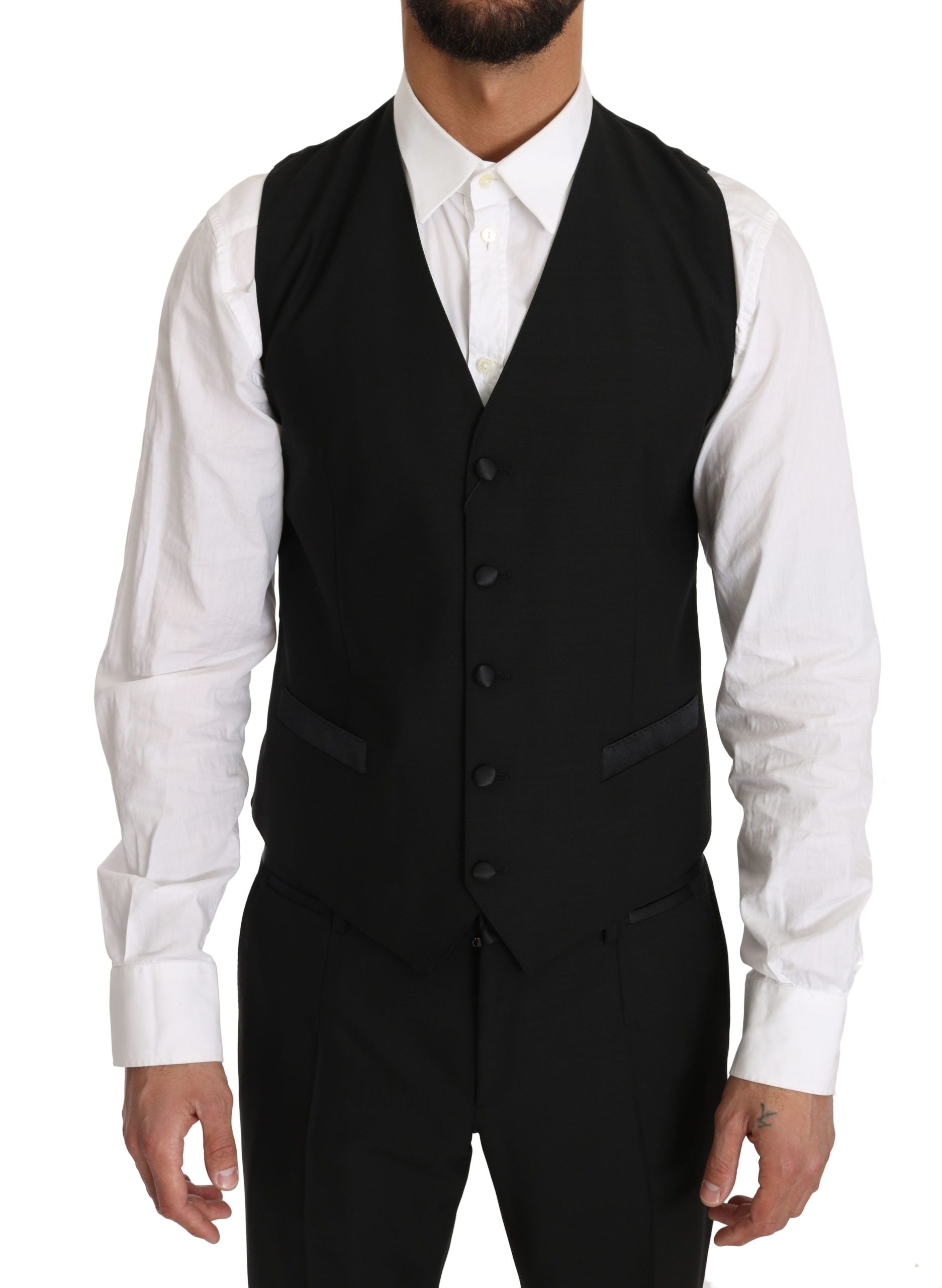 Dolce &amp; Gabbana – Elegante, schwarze Weste im Slim Fit