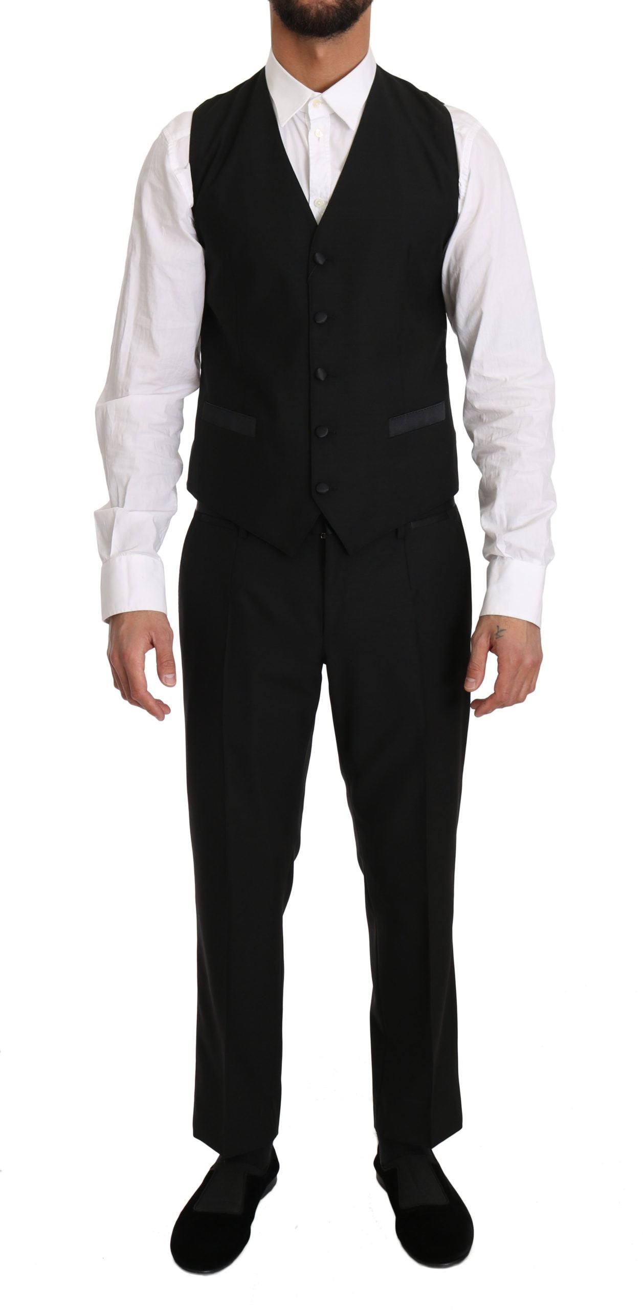 Dolce &amp; Gabbana – Elegante, schwarze Weste im Slim Fit