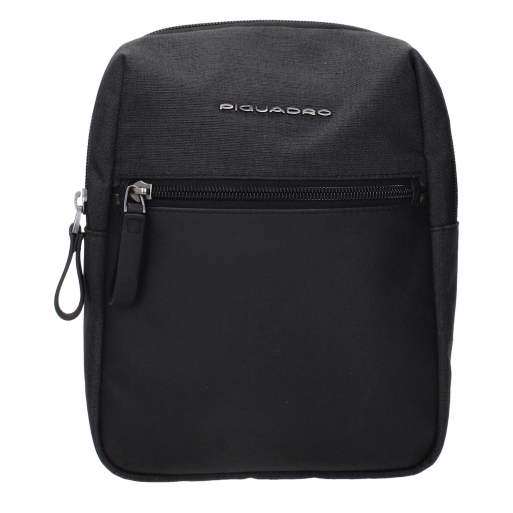 Piquadro Black Fabric Crossbody Bags