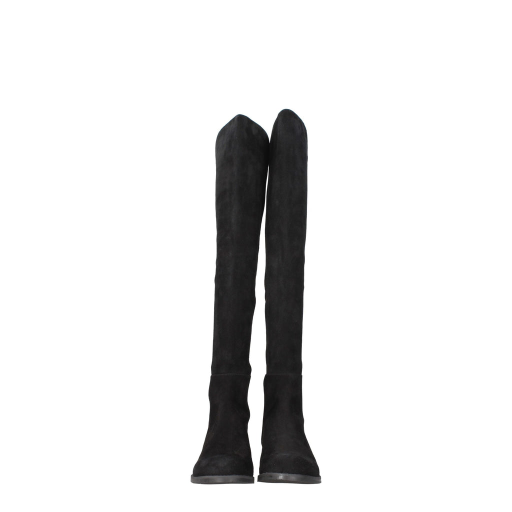 Stuart Weitzman Black Leather Over The Knee