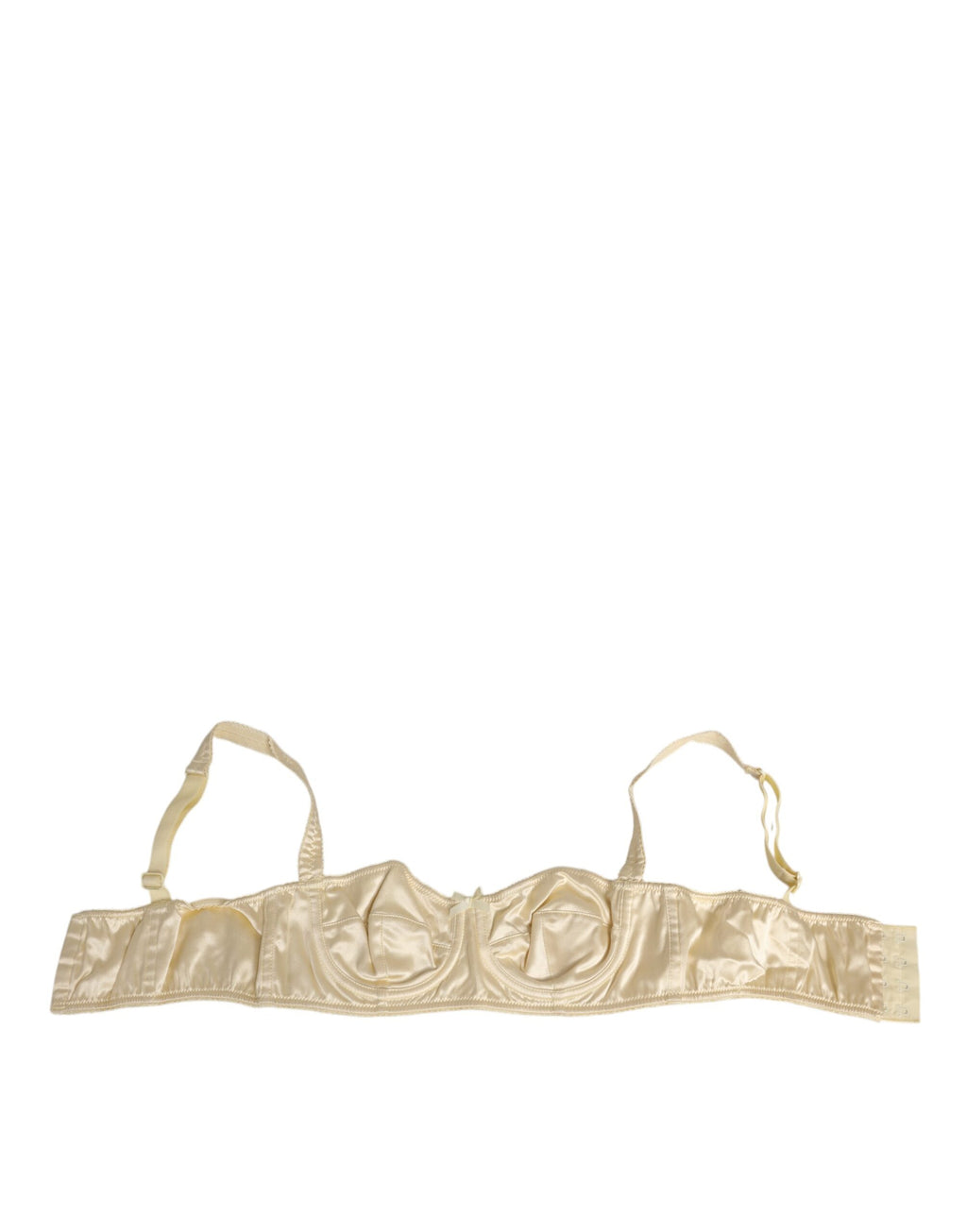 Dolce &amp; Gabbana Cremefarbene Balconette-BH-Unterwäsche aus Satinmischung