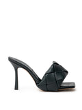 Bottega Veneta Lido Mule Sandals in Dark Green Intrecciato Leather – Siebentaschen