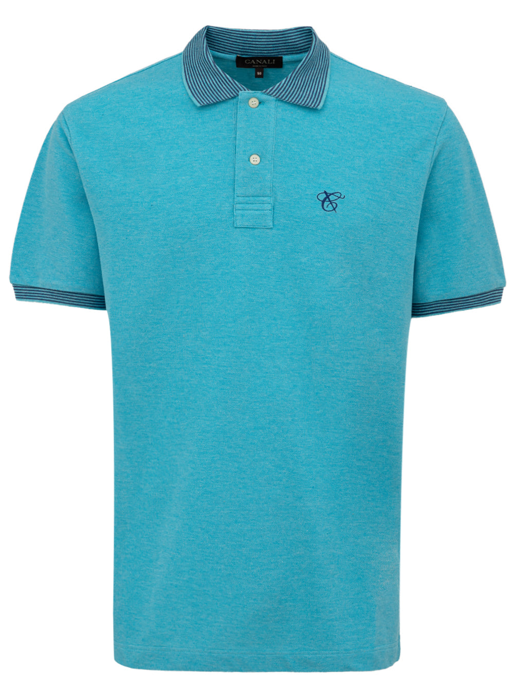 Polo Canali light blue short sleeve