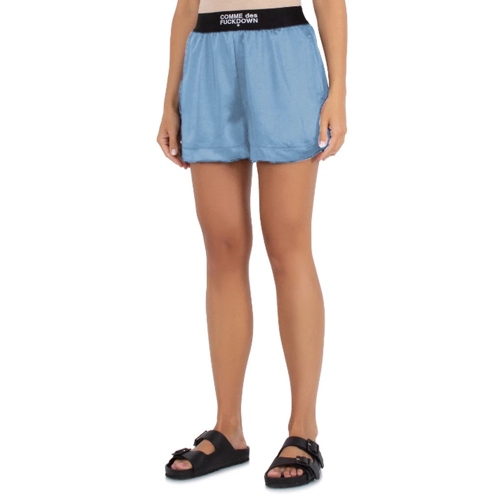 Comme Des Fuckdown shorts Light Blue Woman