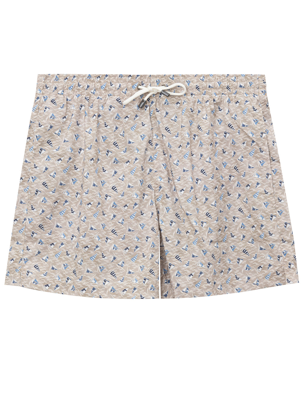 Canali Sailing Print Swim Shorts in Beige with Blue Print – Siebentaschen