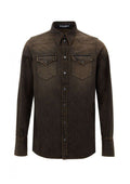 Dolce & Gabbana DÃ©lavÃ© Brown Denim Shirt