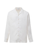 Gran Sasso Men's White Linen Shirt – V-Neck, Long Sleeve – Siebentaschen