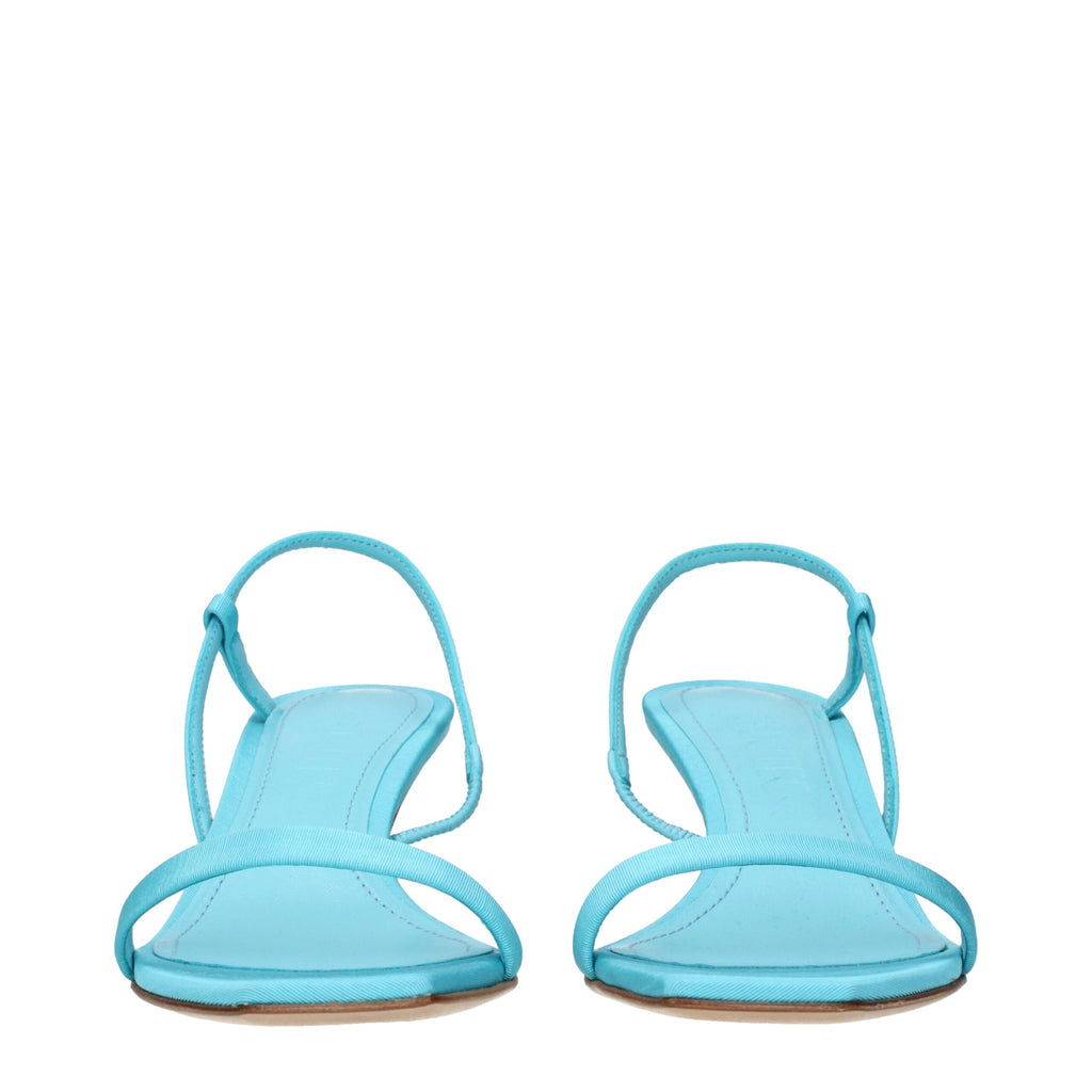 3Juin Blue Fabric Stiletto Heels Sandals