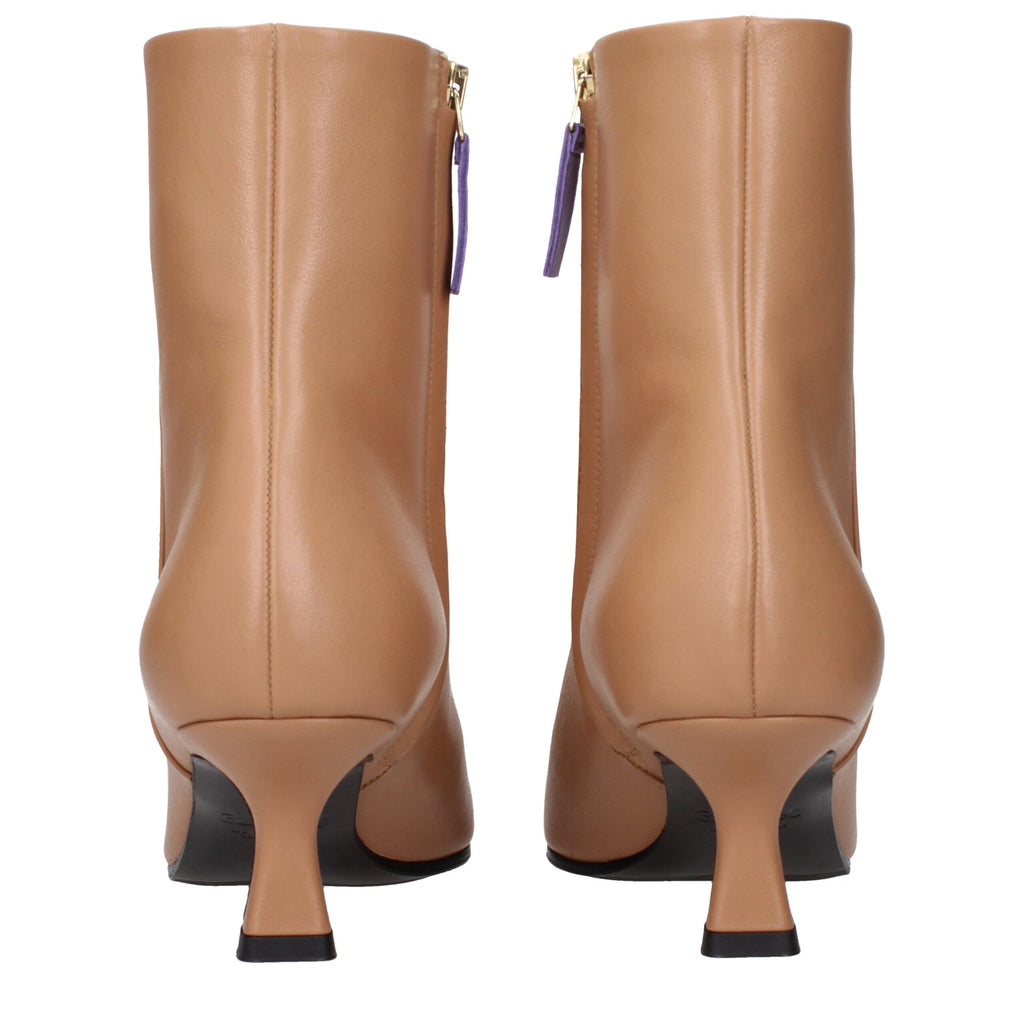 3Juin Brown Leather Ankle Boots