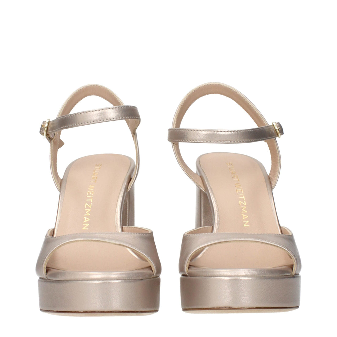 Stuart Weitzman Beige Leather Platform Sandals