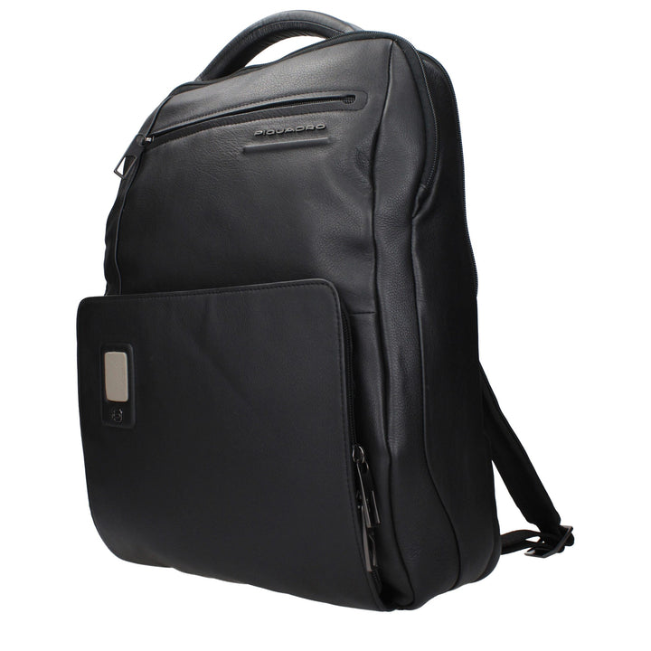 Piquadro Black Leather Backpack