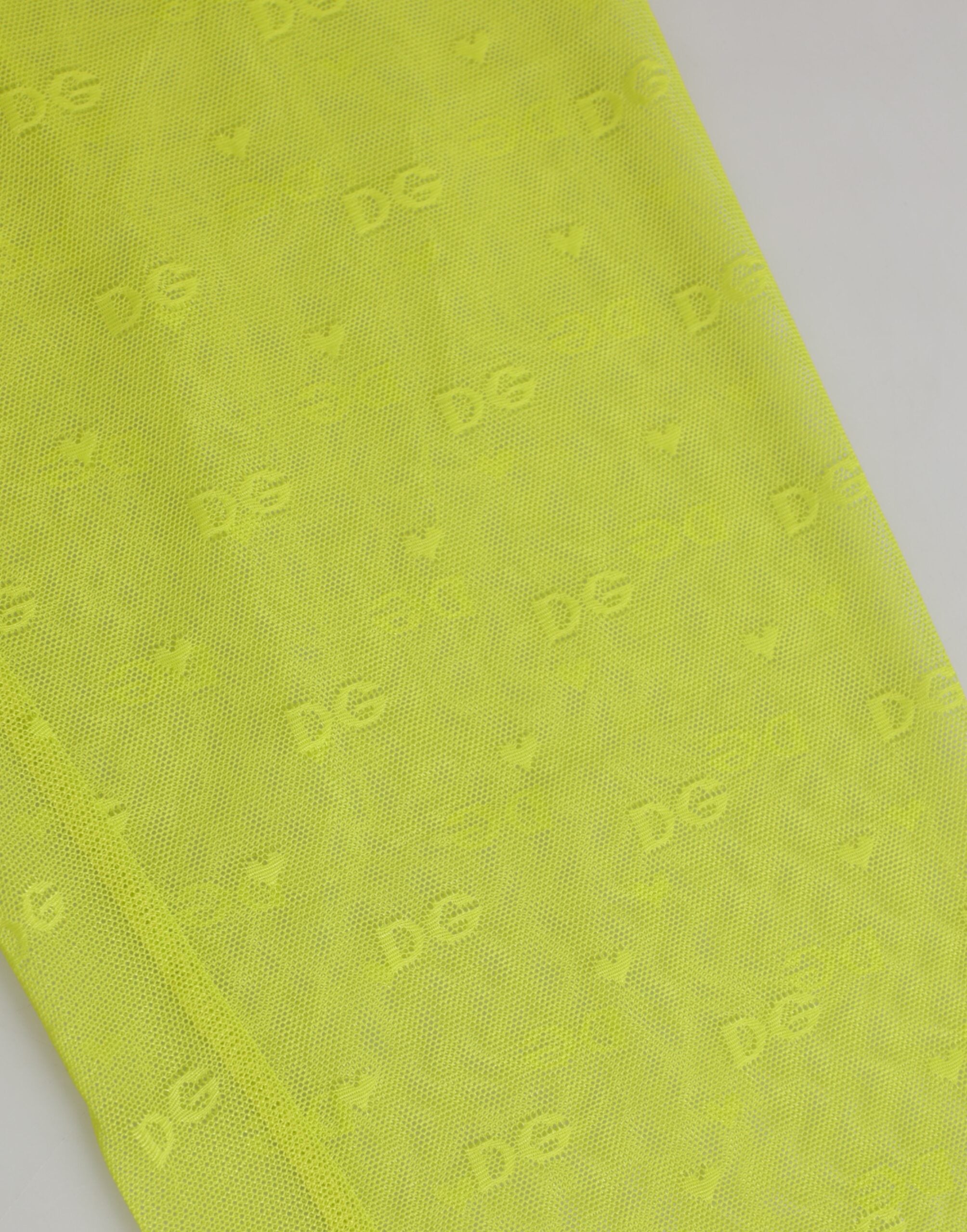 Dolce &amp; Gabbana Neongrüne Nylon-Leggings mit Logo und Spitze, Unterwäsche