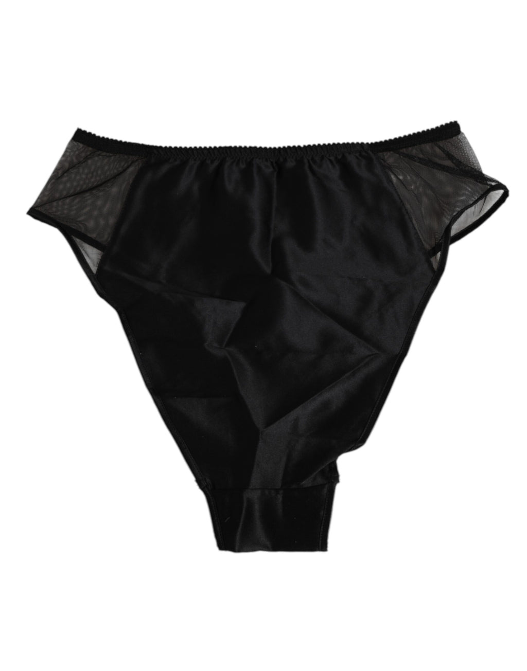 Dolce &amp; Gabbana – Schwarze Stretch-Höschenunterwäsche aus Seide mit hoher Taille