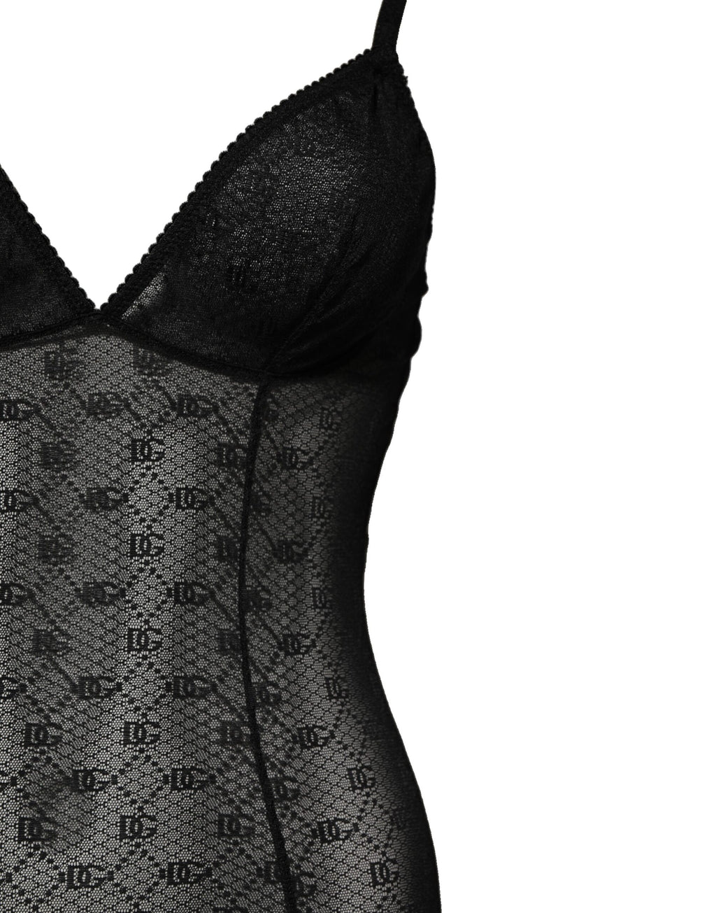 Dolce &amp; Gabbana Schwarzer Nylon-Stretch-Bodysuit, Dessous-Unterwäsche