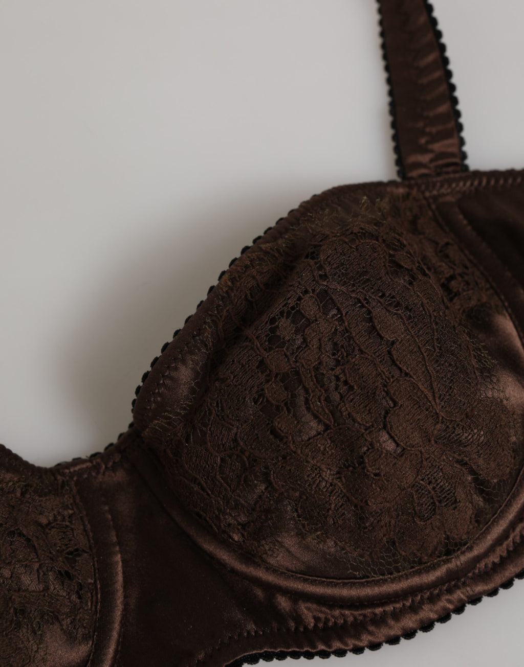 Dolce &amp; Gabbana – Balconette-BH aus brauner Seide mit Bügeln