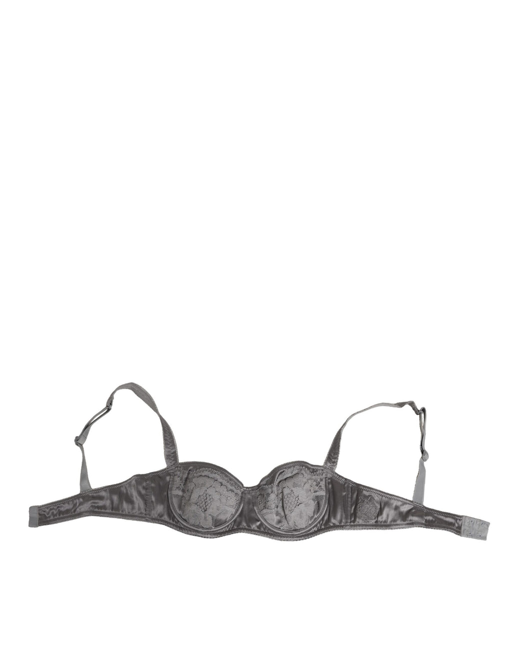 Dolce &amp; Gabbana Graue Balconette-BH-Unterwäsche aus Seide mit Bügeln
