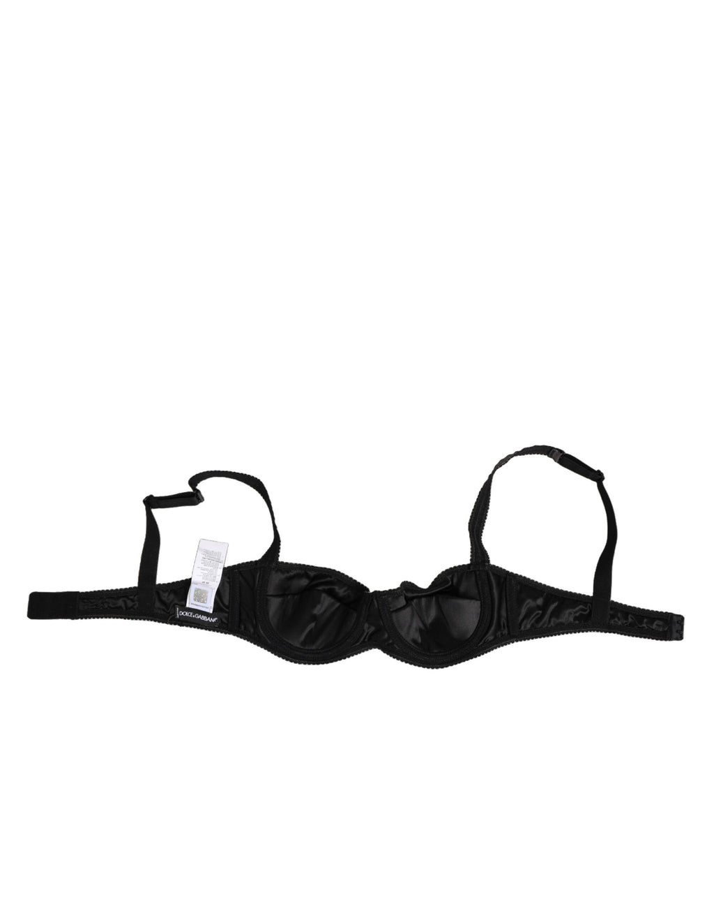 Dolce &amp; Gabbana – Balconette-BH aus schwarzem Acetat-Stretch