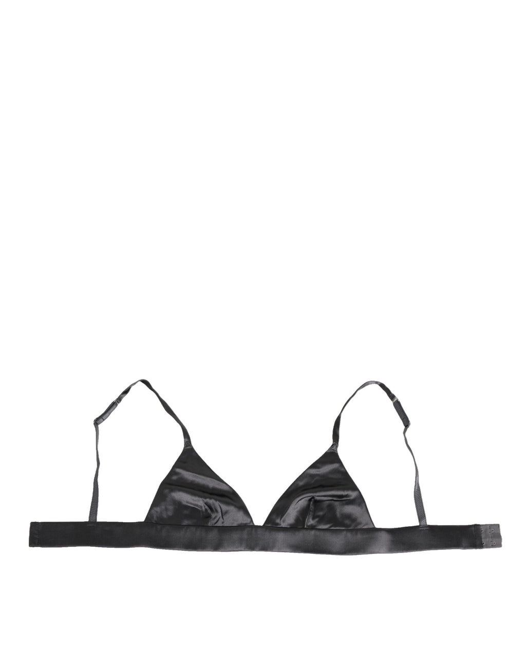 Dolce &amp; Gabbana – Triangel-Unterhose aus schwarzem Seidensatin mit weichen Körbchen